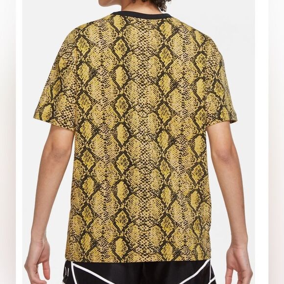 Nike Air Fly T-shirt Short Sleeve Loose Yellow & Black Snake Print Size … - Picture 8 of 9